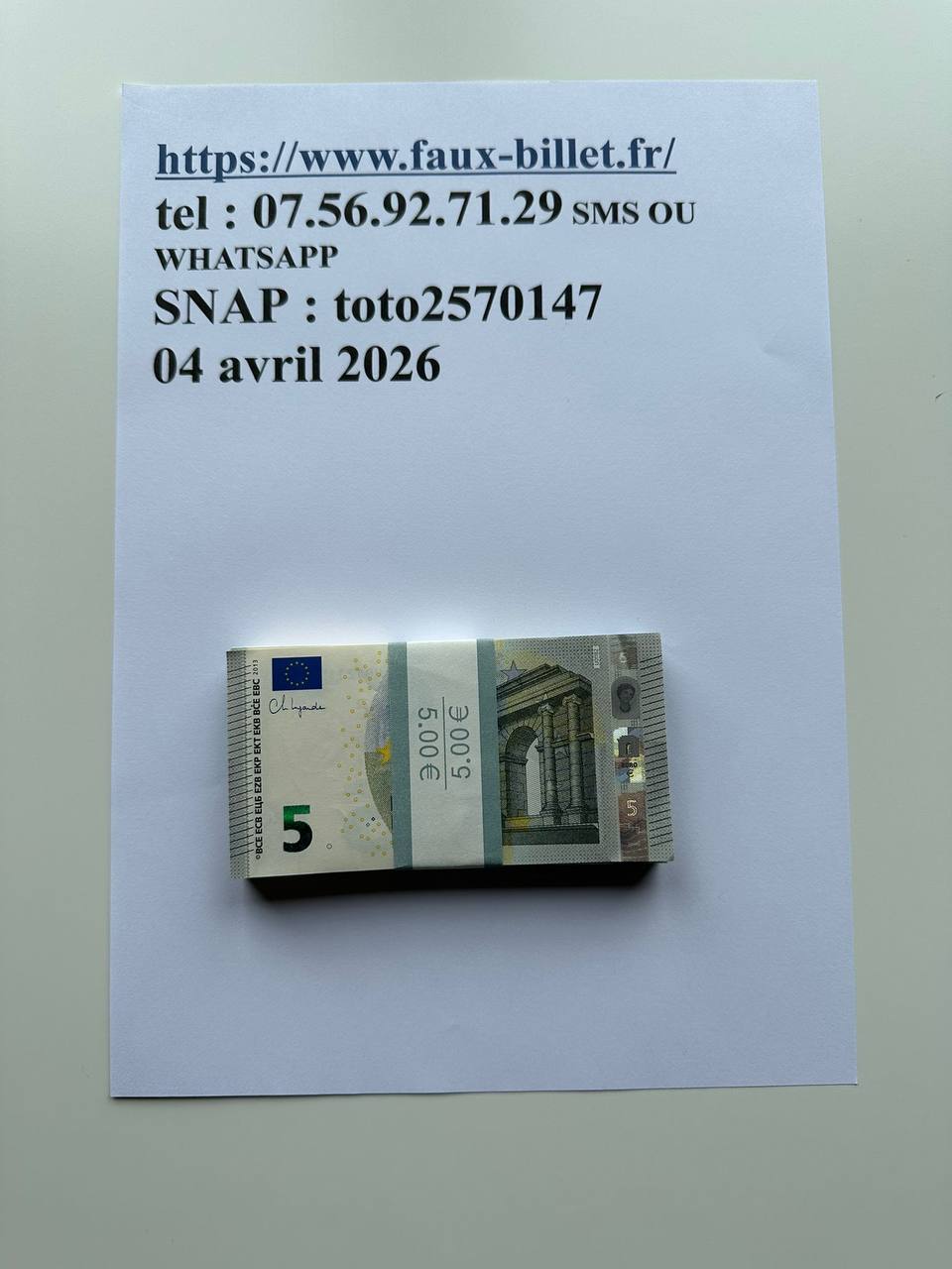 Billets d’accessoirisme pour cinéma fabriqués en Italie