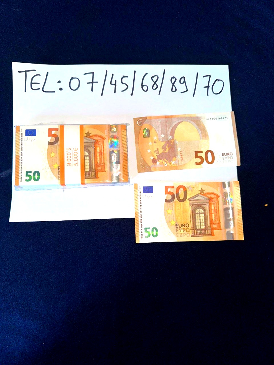 Billet factice money pour tournage (fabrication Italie)